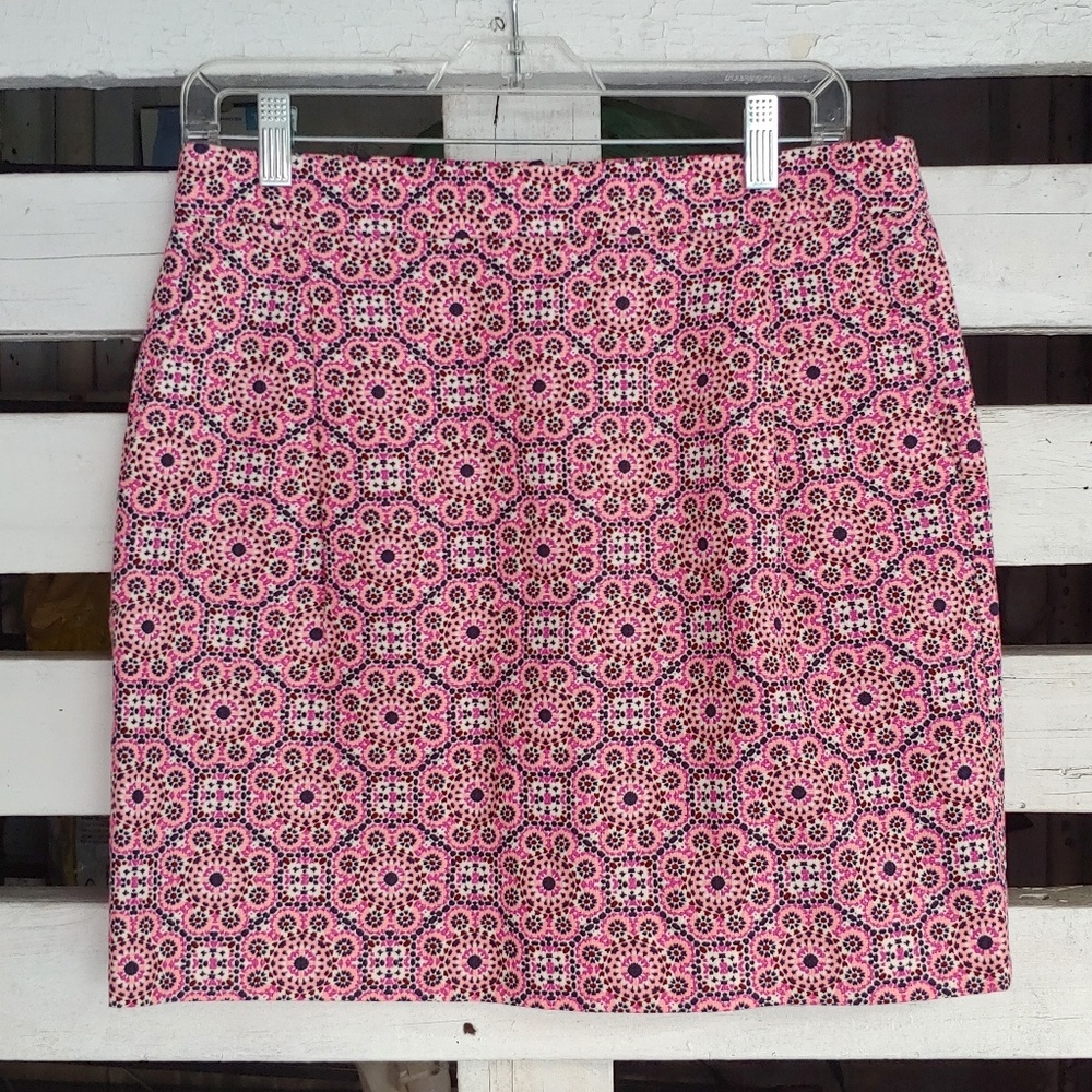 J.Crew color pop geometric print skirt.